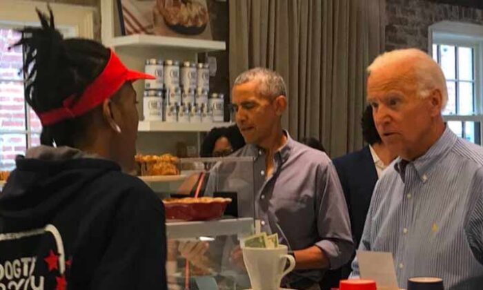 Barrack obama and joe biden reunite’ for lunch at bakery